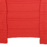 KAREN MILLEN Womens Red Patterned Jumper Square Neck Chunky Knit S