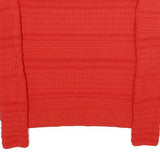 KAREN MILLEN Womens Red Patterned Jumper Square Neck Chunky Knit S