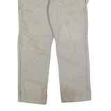 CARHARTT Mens Cotton Blend Beige Relaxed Fit Straight Leg Trousers W33 L27