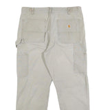 CARHARTT Mens Cotton Blend Beige Relaxed Fit Straight Leg Trousers W33 L27