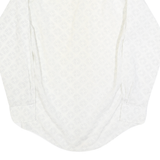 MONTGOMERY WARD Mens White Diamond Pattern Shirt S Classic Cotton Long Sleeve