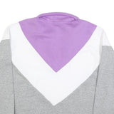 FILA Womens Lilac & White & Grey Colourblock Quarter Zip Sweatshirt XL Cotton