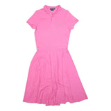 RALPH LAUREN Girls Pink Polo Style Cotton Blend Dress L Casual Summer