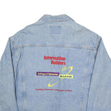 EAGLE DRY GOODS Mens Blue Denim Cotton Jacket XL Button Plain Embroidered Logo