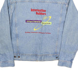 EAGLE DRY GOODS Mens Blue Denim Cotton Jacket XL Button Plain Embroidered Logo