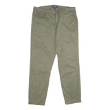 NAUTICA Womens Cotton Blend Regular Fit Straight Trousers Khaki W32 L29 Classic