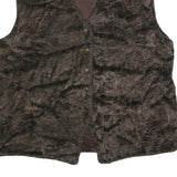 FELICIA Womens Brown Faux Fur Jacket L Polyester Button Fastening Plush