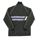 LAMARTINE Mens Black & Purple Nylon Track Jacket M Stand-Up Collar Plain Zip