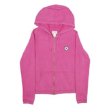 CONVERSE Womens Pink Full Zip Hoodie M Casual Cotton Blend Sweatshirt