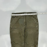 Carhartt Double Knee Carpenter Trousers - 32W 29L Khaki Cotton