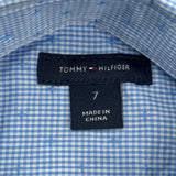 Age 7 Tommy Hilfiger Checked Shirt - Small Blue Cotton