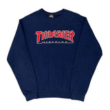 Thrasher Sweatshirt - Small Navy Cotton Blend
