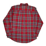 Nautica Checked Flannel Shirt - Large Red Cotton
