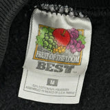 90S Blank Fruit Of The Loom Sweatshirt - Medium Black Cotton Blend