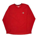 Carhartt Long Sleeve T-Shirt - 2XL Red Cotton