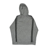 Adidas Hoodie - Large Grey Cotton Blend