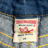 True Religion Denim Shorts - 25W UK 6 Blue Denim