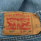 501 Levis Jeans - 33W 34L Blue Denim