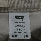 550 Levis Jeans - 34W 31L Beige Cotton