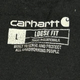 Built To Serve And Protect All Hardworking People Carhartt Spellout Long Sleeve T-Shirt - Large Black Cotton