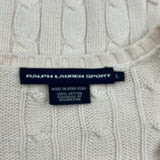 Ralph Lauren Sport Cable Knit Sweater - Large Cream Cotton