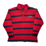 Nautica Striped Rugby Shirt - Large Red Cotton