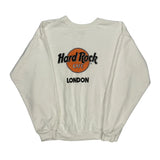 London Hard Rock Cafe Graphic Sweatshirt - Medium White Cotton Blend