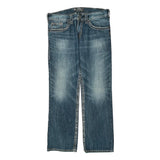 Silver Contrast Stitch Jeans - 38W 31L Dark Wash Denim