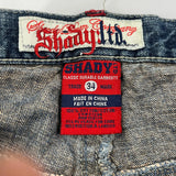 Shady Ltd Baggy Denim Shorts - 34W 11L Blue Cotton