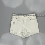 Levis Denim Shorts - 28W UK 8 White Cotton