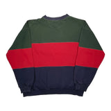Chaps Ralph Lauren Striped Sweatshirt - Medium Green Cotton
