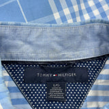 Tommy Hilfiger Checked Short Sleeve Shirt - Large Blue Cotton