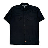 Dickies Short Sleeve Shirt - Medium Black Cotton Blend