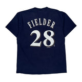 Brewers Majestic Mlb T-Shirt - Large Navy Cotton