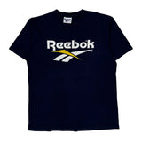 Reebok Single Stitch T-Shirt - Large Navy Cotton