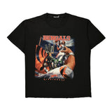 Single Stitch Cincinnati Bengals Starter T-Shirt - Large Black Cotton