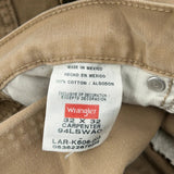 Wrangler Double Knee Carpenter Trousers - 33W 32L Brown Cotton