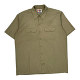 Dickies Short Sleeve Shirt - XL Khaki Polyester Blend