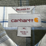 Carhartt Checked Short Sleeve Shirt - XL Gray Cotton