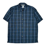 Columbia Checked Short Sleeve Shirt - Large Blue Cotton