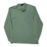 Polo By Ralph Lauren Long Sleeve Polo Shirt - XL Green Cotton