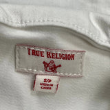 True Religion Cropped Denim Jacket - Small White Cotton