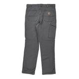 Carhartt Carpenter Trousers - 34W 32L Grey Cotton