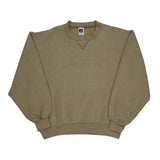 90s Blank Made In USA Russell Athletic Sweatshirt - Medium Khaki Cotton