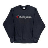 Reverse Weave Champion Spellout Sweatshirt - XL Black Cotton