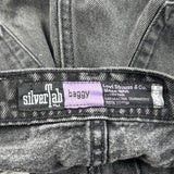 Silver Tab Levis Baggy Denim Shorts - 28W UK 10 Black Cotton