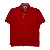 Tommy Hilfiger Polo Shirt - Medium Red Cotton