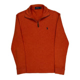 Polo By Ralph Lauren 1/4 Zip - Small Orange Cotton