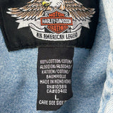 Harley Davidson Denim Shirt - Large Blue Cotton