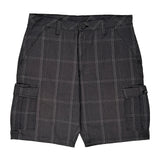 Wrangler Checked Cargo Shorts - 34W 9L Grey Cotton